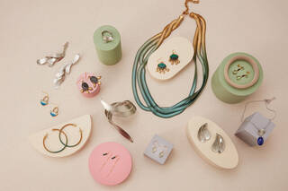 a selection of earrings and necklaces